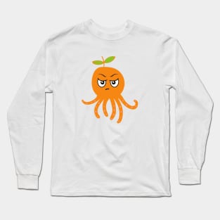 Angry Orange Octopus Long Sleeve T-Shirt